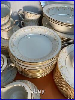 NORITAKE china FRAGRANCE 7025 pattern 92 Pc Set dinner/salad/bread/fruit/cup