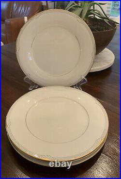 NORITAKE china GOLDEN COVE 7719 pattern dinner plates, set of 4 unused