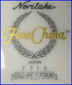 NORITAKE china GOLD AND PLATINUM 7713 pattern 5-pc HOSTESS SERVING Set