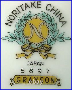 NORITAKE china GRAYSON 5697 pattern CUP & SAUCER Set Cup 1-7/8 Set of TWELVE 12