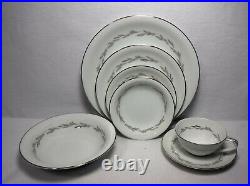 NORITAKE china GRAYWOOD 6041 pattern 93-piece Set SERVICE + Fruit & Soup Bowls