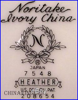 NORITAKE china HEATHER 7548 pattern 60-piece SET SERVICE for Twelve (12)