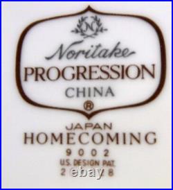NORITAKE china HOMECOMING 9002 progression 36-piece DESSERT SET cup saucer bread