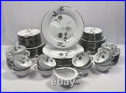 NORITAKE china ROSAMOR 5851 pattern 69-piece Set SERVICE for 8+ Fruit Soup Bowls