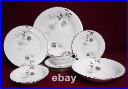 NORITAKE china ROSAMOR 5851 pattern 69-piece Set SERVICE for 8+ Fruit Soup Bowls