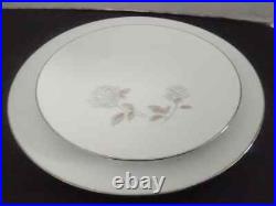 NORITAKE china ROSAY 29 piece Set Gray White Rose Euc