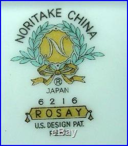 NORITAKE china ROSAY #6216 pattern 7-piece HOSTESS SET gravy platter bowl sugar