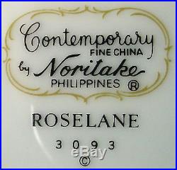 NORITAKE china ROSELANE 3093 pattern 8-pc HOSTESS SERVING Set