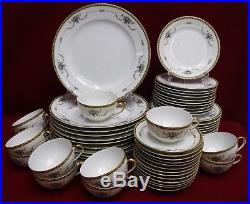 NORITAKE china ROSEMARY 71629 pattern 59-piece SET SERVICE for 12 less 1 bread