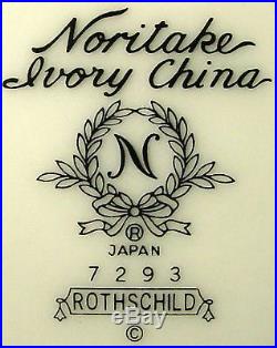 NORITAKE china ROTHSCHILD 7293 pattern 60-pc SET SERVICE for 12 place Settings