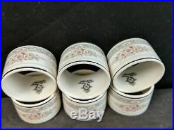 NORITAKE china ROTHSCHILD pattern Napkin Ring Set (6)