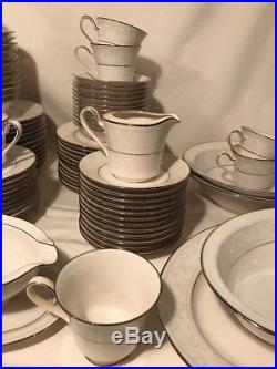 NORITAKE china TRUDY 7087 92-pc SET SERVICE for TWELVE (12) + Serving Dishes