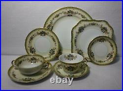 NORITKE china N104 FLORAL SPRAYS GREEN ROPE BORDER 105-piece SET SERVICE for 12