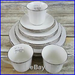 New Noritake Ivory China Imperial Platinum 14 piece set #7366 Discontinued