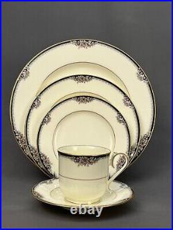 New Noritake Philharmonic Enamel Black China Set Service for 8+ Mint (258)