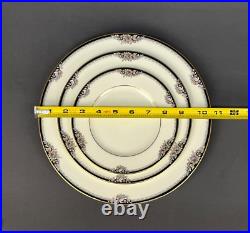 New Noritake Philharmonic Enamel Black China Set Service for 8+ Mint (258)