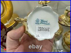 Nippon Old Noritake Hand painted Roses Gold plated bone china Tea/Choloate Set