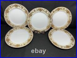 Noritake #175 Gold Bulb Japan Set of 6 Dinner Plates 10 7/8