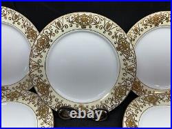 Noritake #175 Gold Bulb Japan Set of 6 Dinner Plates 10 7/8