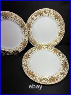 Noritake #175 Gold Bulb Japan Set of 6 Dinner Plates 10 7/8