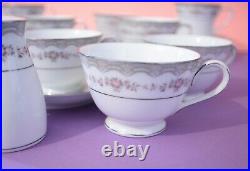 Noritake 22 piece set lot Glenwood 5770 China Tea cups plates salt pepper rose