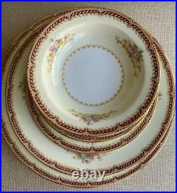 Noritake 30 Pc Set (5 Pl Settings) Pattern (Mystery #179) Maroon Rope Band 1945