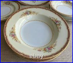 Noritake 30 Pc Set (5 Pl Settings) Pattern (Mystery #179) Maroon Rope Band 1945