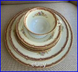 Noritake 42 Pc Set (6 Pl Settings) Pattern (Mystery #179) Maroon Rope Band 1945