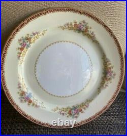 Noritake 42 Pc Set (6 Pl Settings) Pattern (Mystery #179) Maroon Rope Band 1945