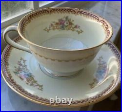 Noritake 42 Pc Set (6 Pl Settings) Pattern (Mystery #179) Maroon Rope Band 1945