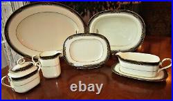 Noritake 47pc. Spell Binder Luxe Gold Bone China Set-5pc. /8+xtras-v. Good #9733