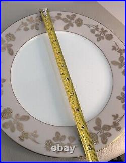Noritake 5491 Taupe Floral Beige Gold Rim 10 Dinner Plates -Set Of 6