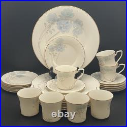 Noritake 7703 Blue And Gold 27pc Set for 6+ Dinnerware 1984-1986 Made in Japan