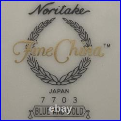Noritake 7703 Blue And Gold 27pc Set for 6+ Dinnerware 1984-1986 Made in Japan