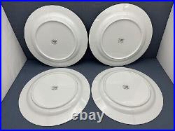 Noritake ARCTIC WHITE Embossed Rim 10 5/8 DINNER PLATES All White SET OF 4 #A