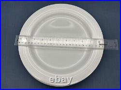 Noritake ARCTIC WHITE Embossed Rim 10 5/8 DINNER PLATES All White SET OF 4 #A