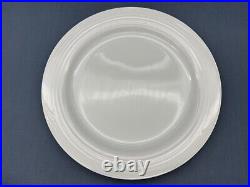 Noritake ARCTIC WHITE Embossed Rim 10 5/8 DINNER PLATES All White SET OF 4 #A
