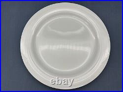 Noritake ARCTIC WHITE Embossed Rim 10 5/8 DINNER PLATES All White SET OF 4 #A
