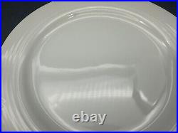 Noritake ARCTIC WHITE Embossed Rim 10 5/8 DINNER PLATES All White SET OF 4 #A