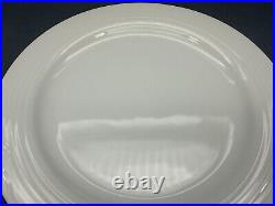 Noritake ARCTIC WHITE Embossed Rim 10 5/8 DINNER PLATES All White SET OF 4 #A