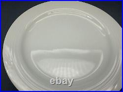 Noritake ARCTIC WHITE Embossed Rim 10 5/8 DINNER PLATES All White SET OF 4 #A
