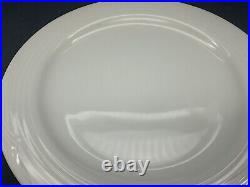 Noritake ARCTIC WHITE Embossed Rim 10 5/8 DINNER PLATES All White SET OF 4 #A