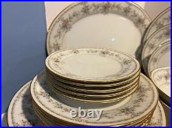 Noritake Appliqué 3016 24 Pc-plates, Bread, Salad, CRM & Sug, Serve Pieces Beaut