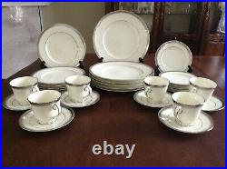 Noritake Ardmore Platinum 30 Piece Set, 6 Five Pc Place Settings-7601 Pristine