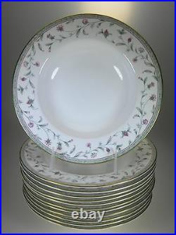 Noritake Ashville Rim Soup Bowls Set of 12 NEW Bone China