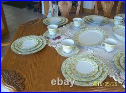 Noritake Atwood Pattern 2672 Platinum Green, Rust & Yellow Floral Pattern 43