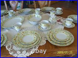 Noritake Atwood Pattern 2672 Platinum Green, Rust & Yellow Floral Pattern 43