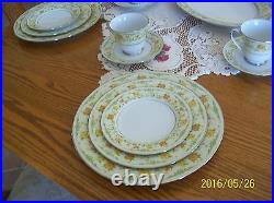 Noritake Atwood Pattern 2672 Platinum Green, Rust & Yellow Floral Pattern 43