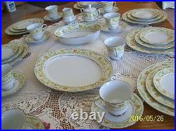 Noritake Atwood Pattern 2672 Platinum Green, Rust & Yellow Floral Pattern 43