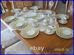 Noritake Atwood Pattern 2672 Platinum Green, Rust & Yellow Floral Pattern 43